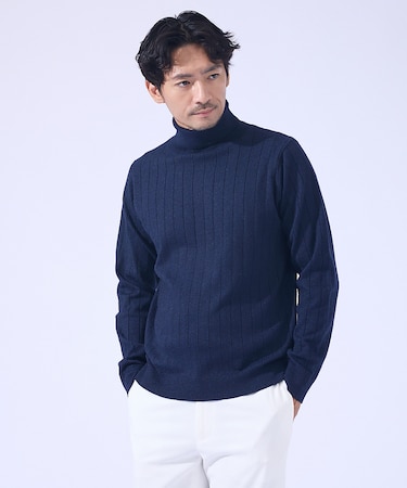 【カシミヤタッチ】タートルネック ニット/ ウォッシャブル
