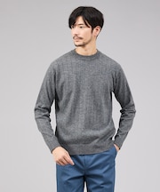 【カシミヤタッチ】プルオーバー クルーネック ニット / ウォッシャブル
