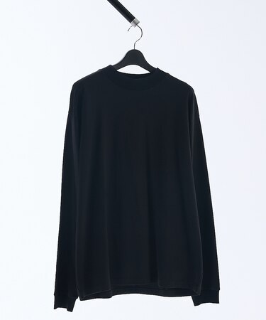 【シルケット加工】モックネック ロングTシャツ
