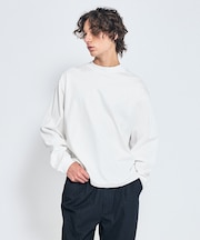 【シルケット加工】モックネック ロングTシャツ