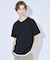 キーネック カノコ半袖Tシャツ / フェイクレイヤード