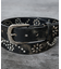 【ウエスタン スタッズ レザー ベルト】35mm black Studded b