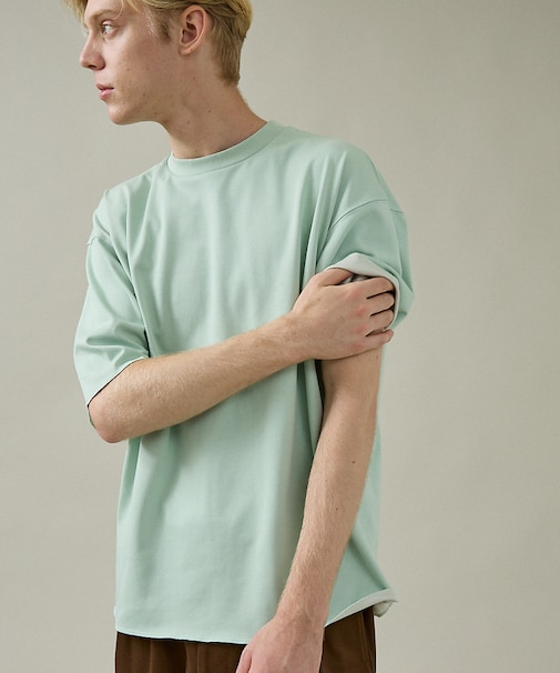 【リバーシブル配色】バックメッシュ 半袖Ｔシャツ / オーバーサイズ