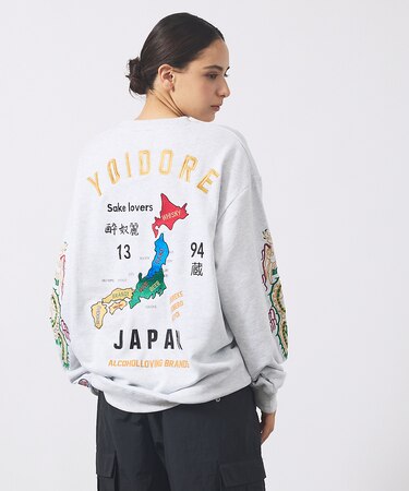 【YOIDORE/ヨイドレ】酒愛好家スーベニア刺繍スウェット/秋冬/ユニセックス