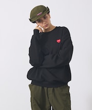 【POLER / ポーラー】HEART LOGO EMBROIDERY CREW