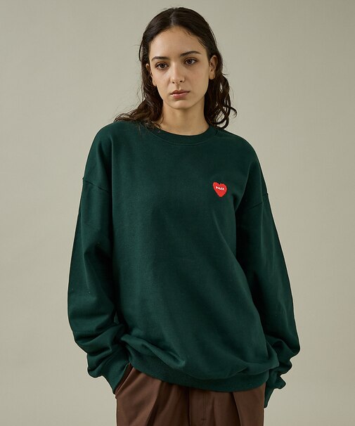 【POLER / ポーラー】HEART LOGO EMBROIDERY CREW