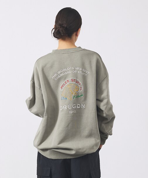 【POLER/ポーラー】EMB PIGMENT DYE CREW/ピグメント加工