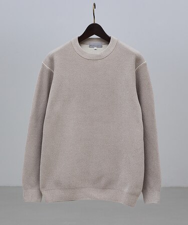 ダブルフェイス モールカノコ プルオーバー ライン切替えニット