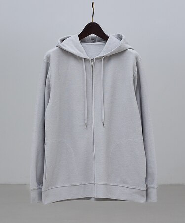 ダブルジャージ 鹿の子 ジップパーカー