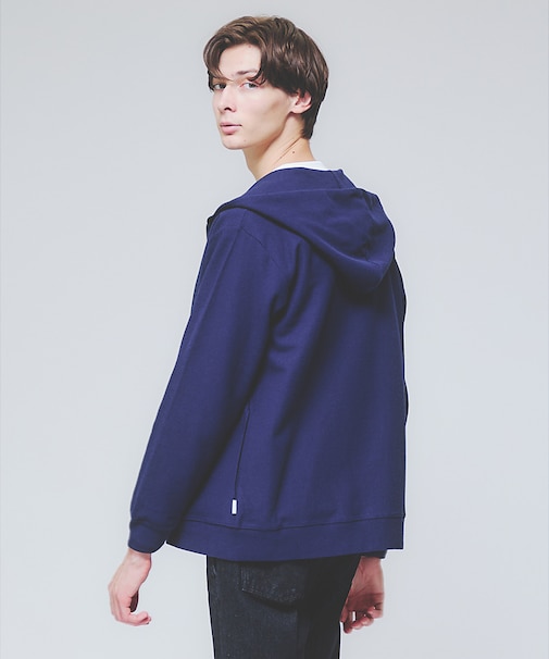 ダブルジャージ 鹿の子 ジップパーカー