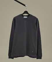 ワンポイント刺繍　クルーネック長袖Tシャツ