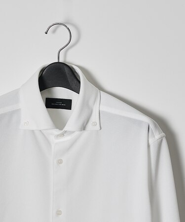 【ON/OFF兼用】MESH JERSEY ボタンダウンシャツ / FLEX S