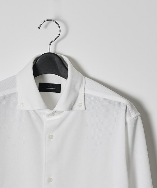 【ON/OFF兼用】MESH JERSEY ボタンダウンシャツ / FLEX S