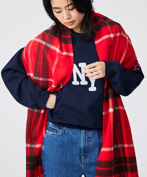 【TWEEDMILL/ツイードミル】大判チェック柄ストール/ユニセックス/Lar