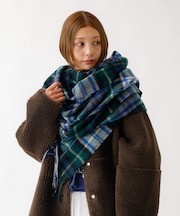 【TWEEDMILL/ツイードミル】大判チェック柄ストール/ユニセックス