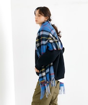 【TWEEDMILL/ツイードミル】大判チェック柄ストール/ユニセックス
