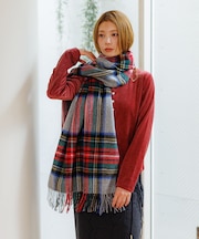 【TWEEDMILL/ツイードミル】大判チェック柄ストール/ユニセックス