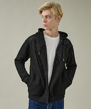 シェルニット ダブルジップパーカー