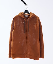 シェルニット ダブルジップパーカー