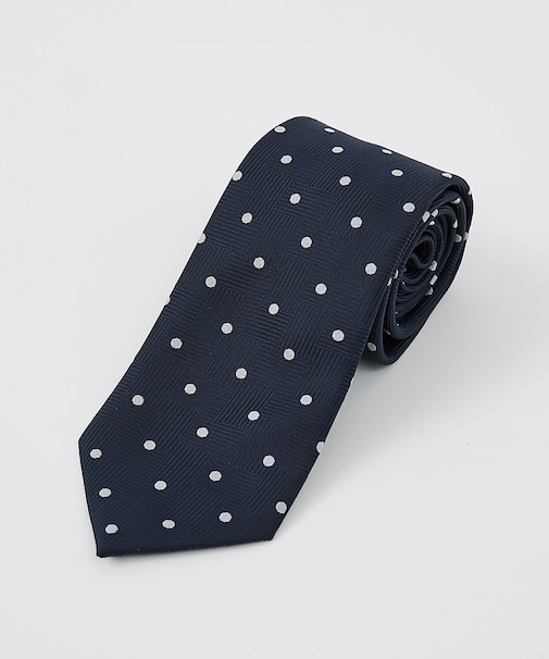 【ウォッシャブル】ドットヘリンボン ネクタイ