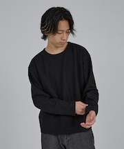 【AH ABAHOUSE】モダン カノコ クルーネック ロングスリーブTシャツ