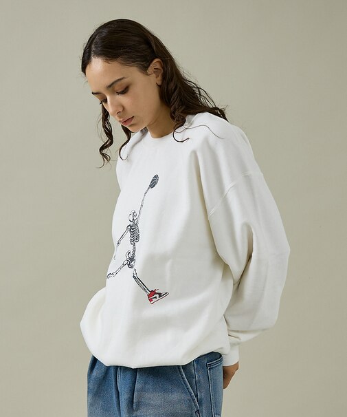 【THRIFTY LOOK 】JUMP SKULL CREW SWEAT/ユーズ
