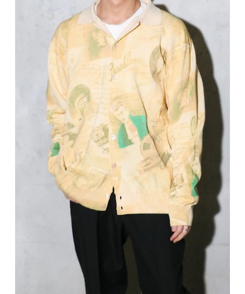 【TOWNCRAFT 】PRINTED POLO CARDIGAN/ポロカーディ