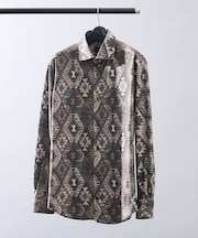 360°ストレッチ ゴブラン柄 ジャージーシャツ / 総柄シャツ