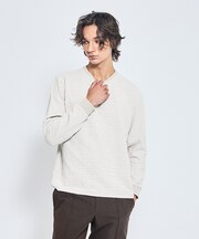 アイレットベロア　クルーネック長袖Tシャツ