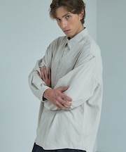 スエードタッチ オーバーサイズ レギュラーカラーシャツ