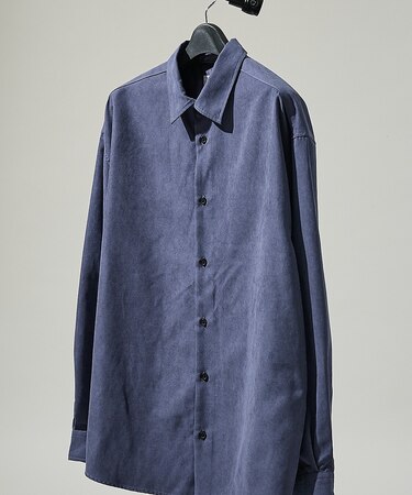 スエードタッチ オーバーサイズ レギュラーカラーシャツ