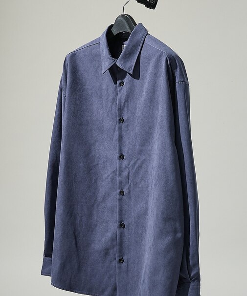 スエードタッチ オーバーサイズ レギュラーカラーシャツ