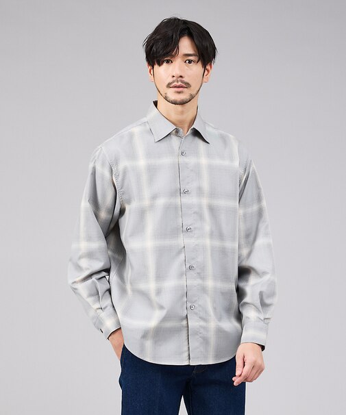 【軽量 / 吸水速乾】セオアルファ オンブレーチェック 長袖シャツ