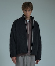 ウール×モヘア シャギー スタンドカラーブルゾン
