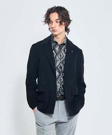 綾スウェード ストレッチ ジャケット