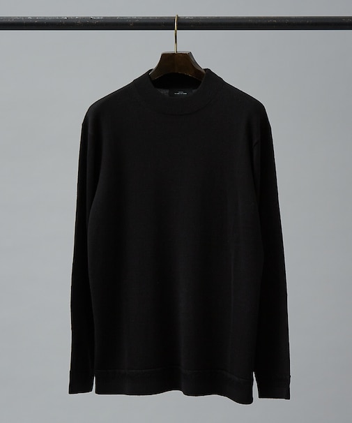 Pure Merino ハイゲージモックネック ニット プルオーバー