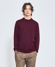 Pure Merino ハイゲージモックネック ニット プルオーバー