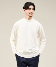 【カシミヤタッチ】ハイゲージ モックネック ニット