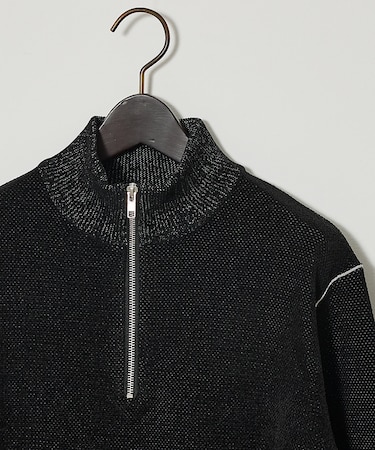 ダブルフェイス モールカノコ ハーフジップニット