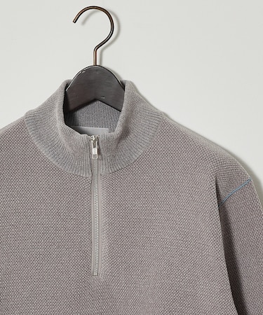 ダブルフェイス モールカノコ ハーフジップニット