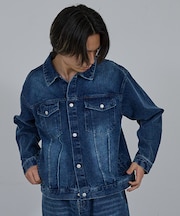 【AH ABAHOUSE】ヴィンテージライク ブラスト デニムジャケット / セ