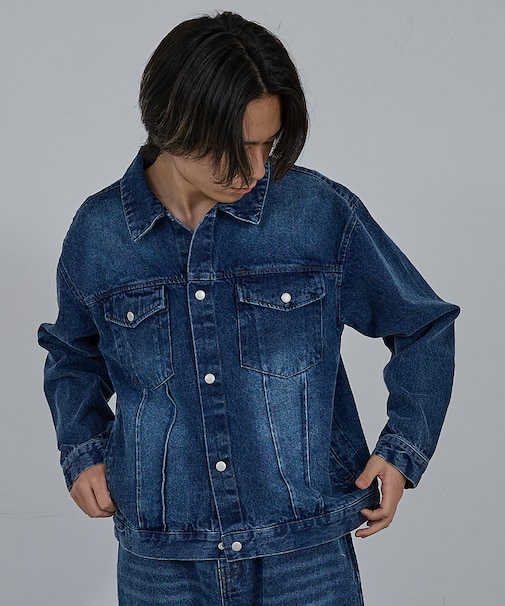 【AH ABAHOUSE】ヴィンテージライク ブラスト デニムジャケット / セ