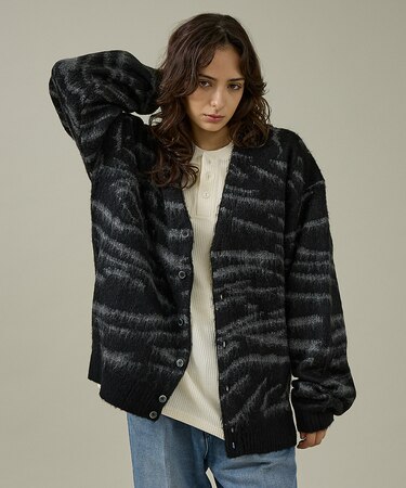 【PENNEYS/ぺニーズ】TIGER PATTERN SHAGGY CARDI