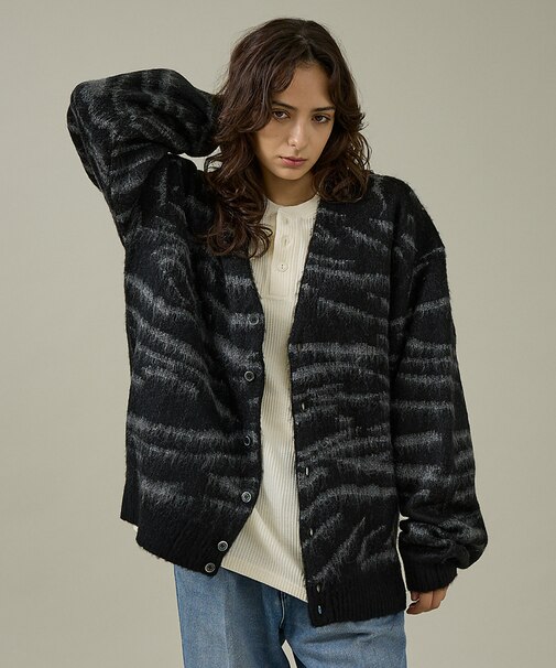 【PENNEYS/ぺニーズ】TIGER PATTERN SHAGGY CARDI