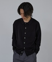 【AH ABAHOUSE】カシミヤタッチ ニットシャツカーディガン