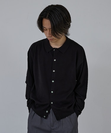 【AH ABAHOUSE】カシミヤタッチ ニットシャツカーディガン