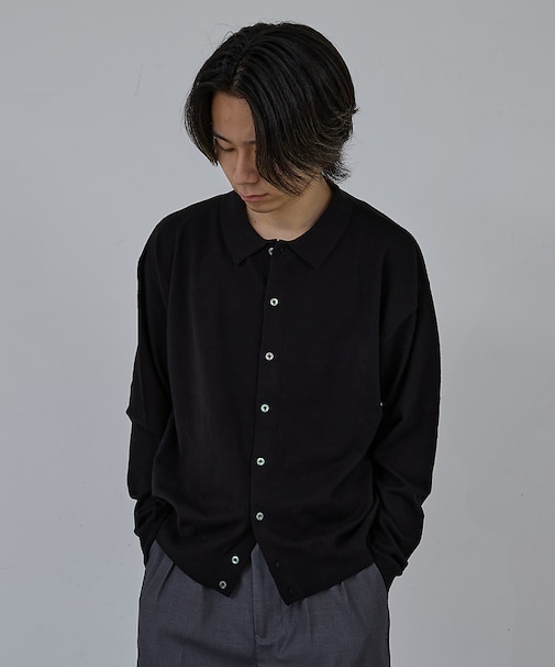 【AH ABAHOUSE】カシミヤタッチ ニットシャツカーディガン