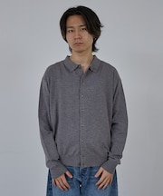 【AH ABAHOUSE】カシミヤタッチ ニットシャツカーディガン