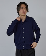 【AH ABAHOUSE】カシミヤタッチ ニットシャツカーディガン