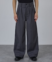 【AH ABAHOUSE】2タック ワイドストレートスラックス / セットアップ